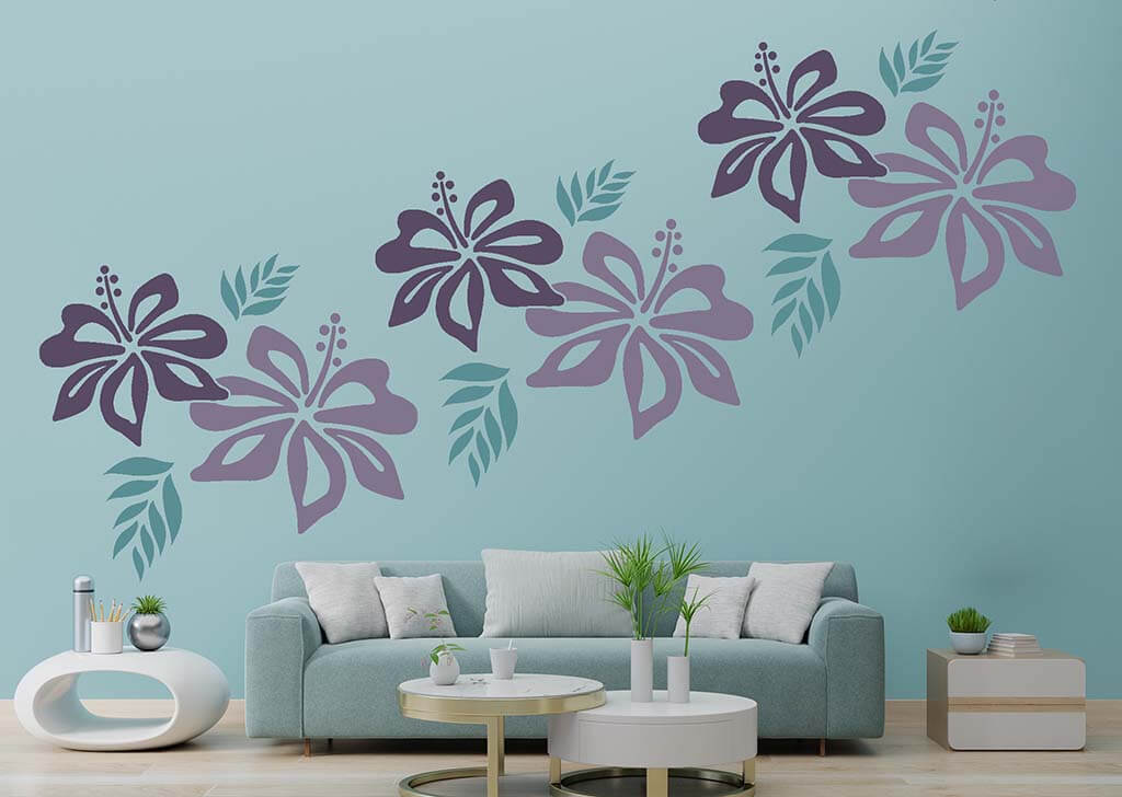 wall stencil design for living room